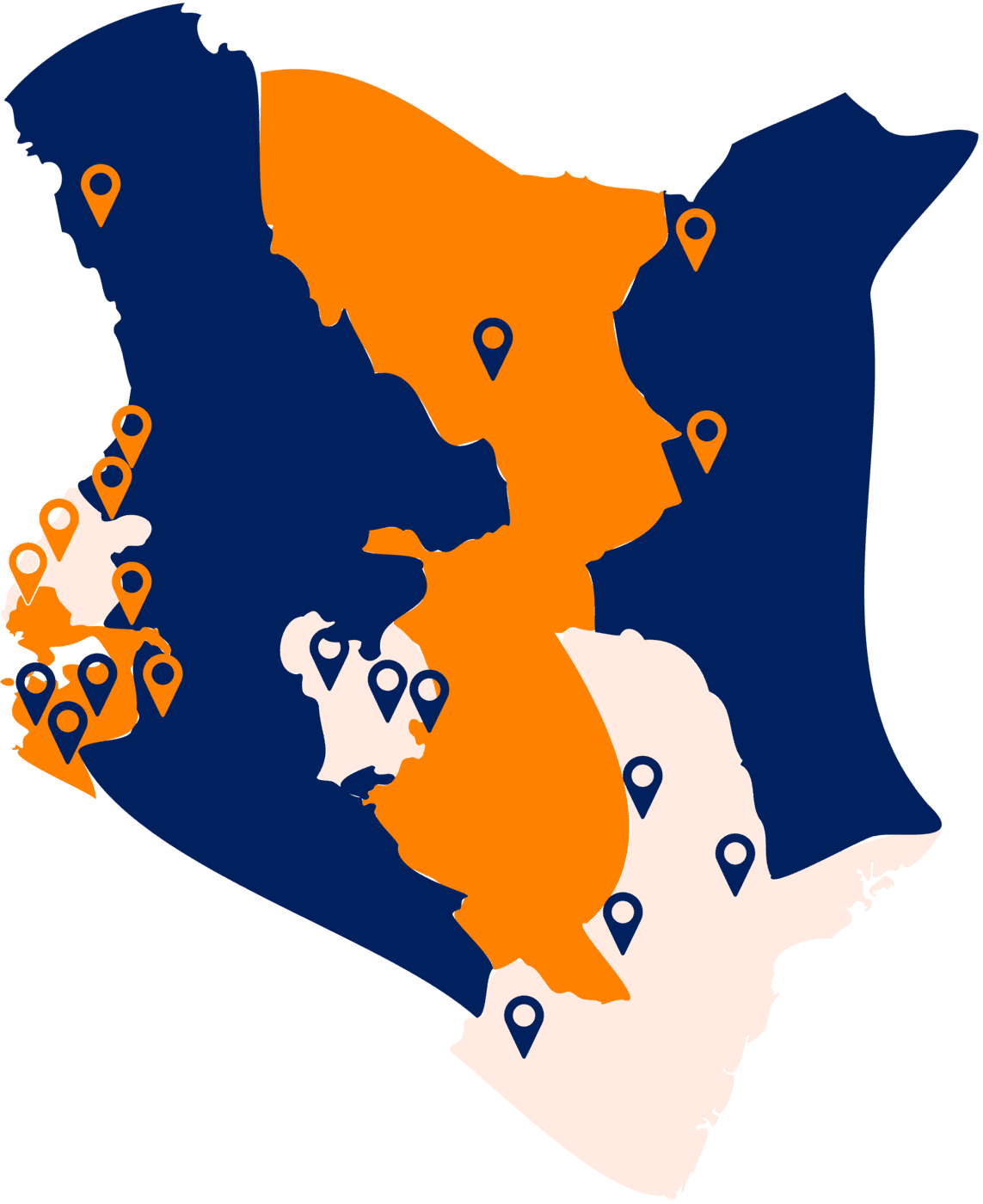 Kenya branch map